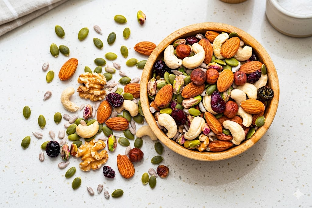 Nuts and dry fruits arranged for export