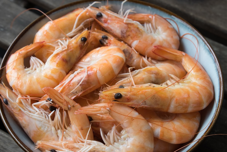 Fresh shrimp and seafood prepared for cold chain export